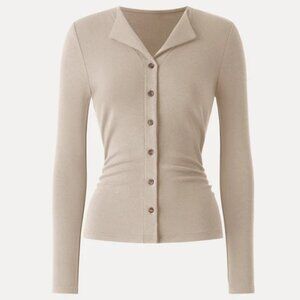 V-neck long-sleeved top